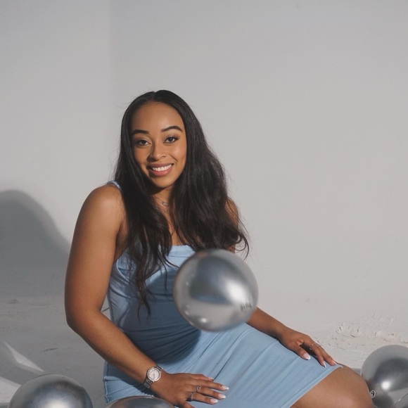 XinFSh Women's Party blue Bodycon Dress, Spaghetti Strap, Elegant Midi Dress - Picture 5 of 5